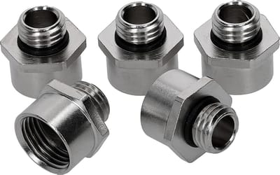 5 stuks Kalitec D5712160 verlengstukken met O-ring M12/M16 messing