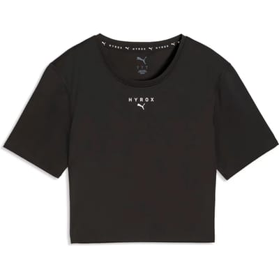 Puma X Hyrox Pwrmode Cropped T-shirt Met Korte Mouwen Zwart S Vrouw