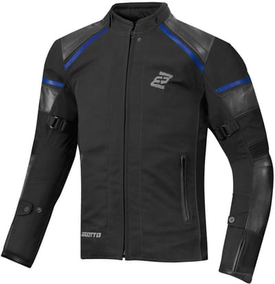 Bogotto Blizzard-X Waterdichte Zwart Blauw Textiele Motorjas - Jas