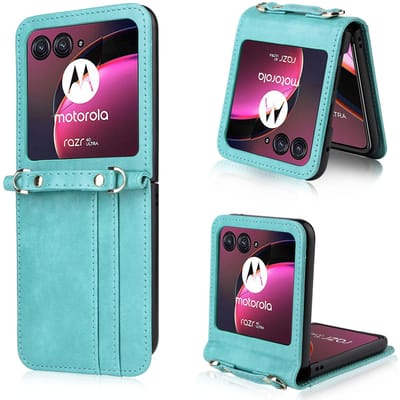 Leren Hoesje Voor Motorola Razr 70 60 0 Ultra Moto Razr 40 Razr+ Portemonneehoes Met Lanyard Kaarthouder Coque Moto Razr 50