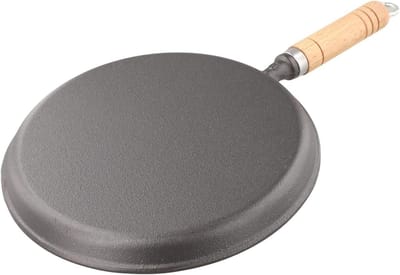 Gietijzeren Pannenkoekenpan - Koekenpan - Pannenkoeken Bakken - Gelijkmatige Warmte - 23 cm - Zwart