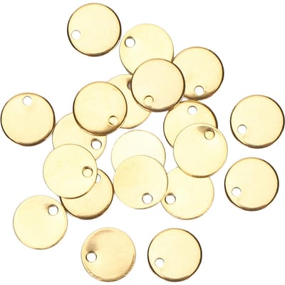 20 stuks RVS Rond Hanger DIY Hondenhanger met Gat Sieraden Maken Accessoire Goud 10mm beige