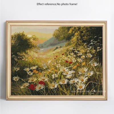 Diamantborduurwerk Landschap Wilde bloem Diamantschilderij DIY Volledig Rond Kruissteek 20X30CM
