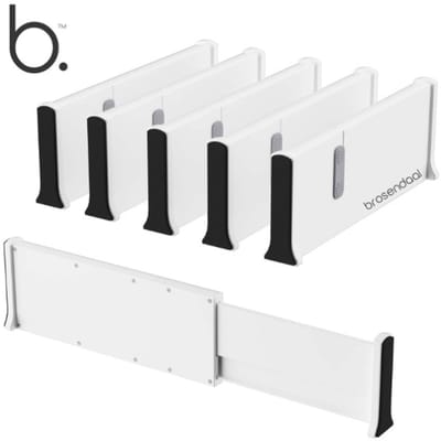 Brosendaal Lade organizer – Ladeverdeler verstelbaar - 27,5–43,5 cm – Voor Keuken, Slaapkamer en Kantoor – 6 stuks