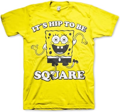 SpongeBob SquarePants Heren Tshirt -S- Hip To Be Square Geel