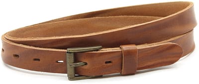 Damesriem cognac bronzen rolgesp - 2.5 cm breed - Leer - Smalle riem - Stoer - Maat 85