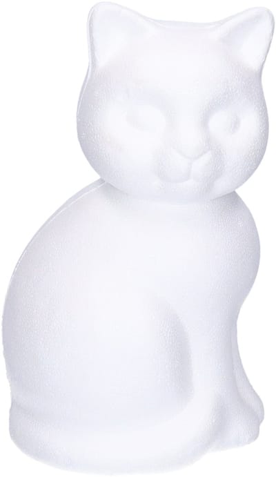 Rayher hobby Piepschuim dieren poes/kat - wit - 23 cm - zelf decoreren