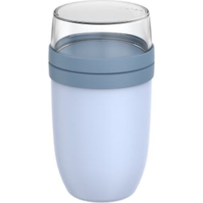 Mepal Lunchpot xl Ellipse - 750 + 300 ml - Yoghurtbeker en Muesli beker to go - Geschikt voor vriezer. magnetron en vaatwasser - Nordic blue