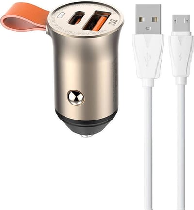 LDNIO - C509Q - 30W - USB-C / USB A - Autolader / Snellader met Geschikt voor: Micro kabel Geschikt voor : Samsung Galaxy / Nokia / Motorola / Huawei / Oppo / LG
