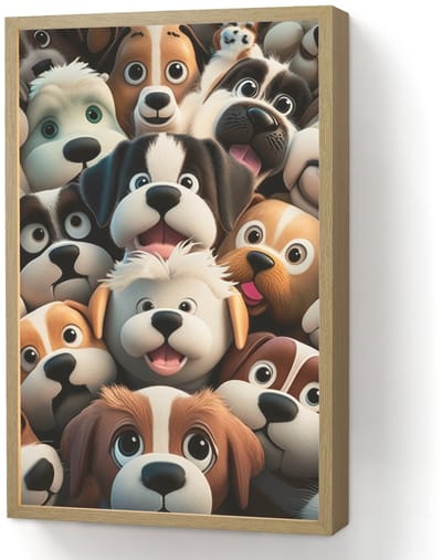 Nachtlampje 40x60 cm - Kinder lamp - Hond - Dieren - Patronen - Bruin - Meisjes - Jongens - Tafellamp kinderkamer draadloos - Slaapkamer lampje - Bedlamp kinderen - Kinderlampje - Wandlamp babykamer - Nachtlampjes