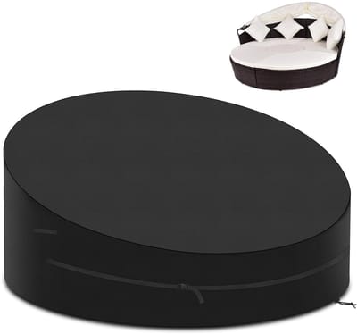 Dailygoods- Afdekking Waterdicht - Tuinmeubelhoes Rond - UV-bestendig - Winterbestendig - 420D Oxford - Met Trekkoord - Beschermhoes