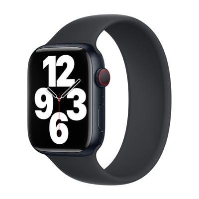Apple Siliconen solobandje voor de Apple Watch | 44/45/46/49 mm - Maat 1 - Midnight