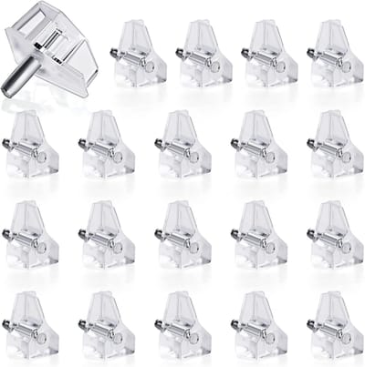 20 stuks plankdragers, transparant, 3 mm plankdragers voor legplanken, kunststof transparant met stalen pen, inlegplankhouders voor houten en glazen planken, kast, rek, boekenrek