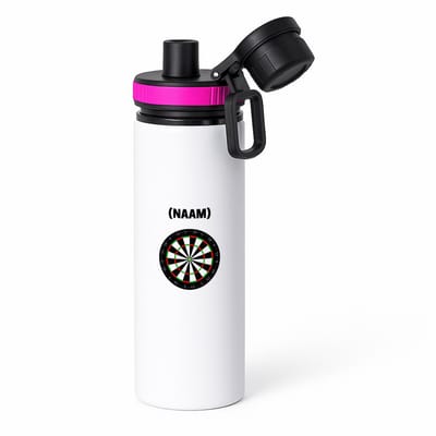 Hacebo® - Darten met eigen naam waterfles met draaidop roze - Dartbord - Darter - Sport - water fles - 850ML