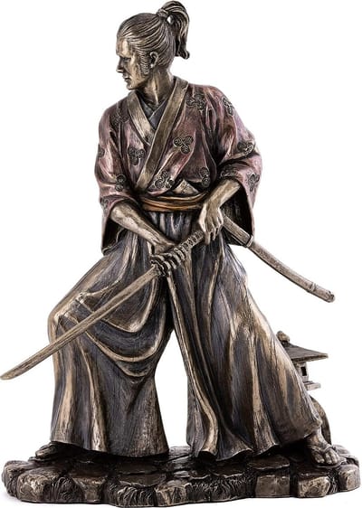 Veronese Design - Japanse Samoerai gebronsd beeld - (hxbxd) ca. 22 cm 16 cm x 10 cm