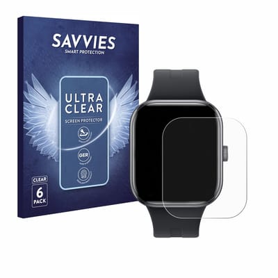 Savvies - Screenprotector voor Xiaomi Redmi Watch 5 - Folie Beschermfolie transparant 6 Stuks