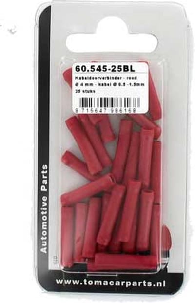 Kabeldoorverbinder rood 25 stuks blister