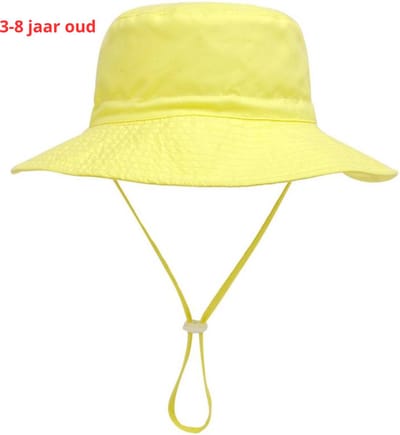 Bovista Zonnehoed - Reishoed - UV Beschermende Hoed - Bucket Hat - Festival - Pet - Hoedje Voor Baby - Hoofdbescherming - Geel - 3-36 Maanden