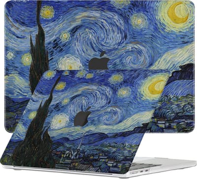 Lunso Geschikt voor MacBook Air 13 inch (2018-2020) cover hoes - case - Van Gogh Sterrennacht