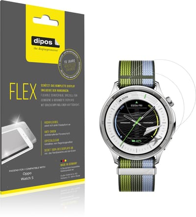 dipos – 2x Beschermfolie geschikt voor Oppo Watch S | 3D Full Cover Screenprotector | 100% Passend