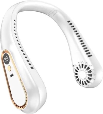Nekventilator - Nek Ventilator - Nek Ventilator met Koeling - Neck Fan - Nek Fan - Nek Airco - Gezichtsventilator - Hoofd Ventilator - Draagbare Nek Ventilator -wit