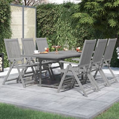 vidaXL - 7-delige - Tuinset - massief - acaciahout