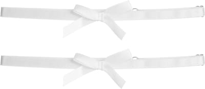 Verstelbare witte kousenbanden voor bruiden, elastische dijbeenbanden met strik, 2 stuks, perfect voor bruiloft en speciale gelegenheden