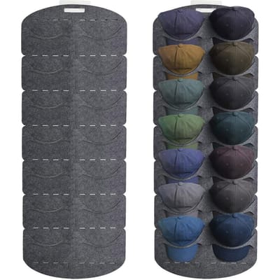 Porte-chapeaux Organisateur de chapeaux en feutre Mural Porte-chapeaux Visible pour Casquettes de baseball black