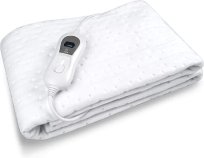 StayPowered Verwarmde Onderdeken - Zorgt voor Comfort en Ontspanning - 3 Temperatuurniveaus - Automatische Uitschakeling - Oververhittingsbeveiliging - Wasbaar en Geschikt voor Alle Matrassen - 150x80 cm - Wit - Levering Sneller dan Aangegeven!