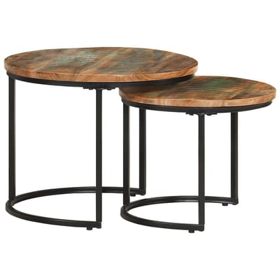 vidaXL - 2-delige - Tafeltjesset - massief - gerecycled - hout