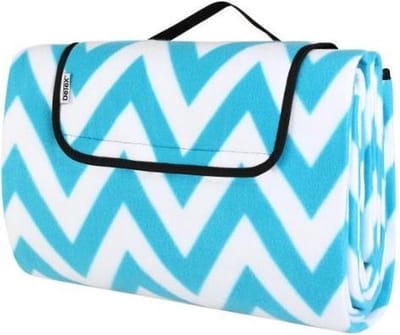 Detex Picknickkleed - Watterdicht 200x200cm - Turkoois Wit