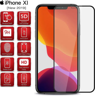 Ntech Screenprotector Full Cover Screenprotector voor Geschikt voor iPhone 11 Pro - Zwart