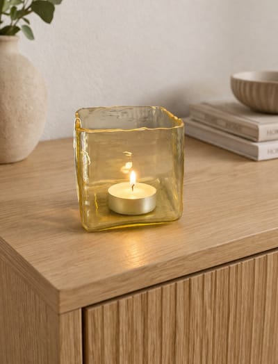 Light&Living Sfeerlicht Iduna - Glas - Geel - 12x13x12 cm (BxHxD)