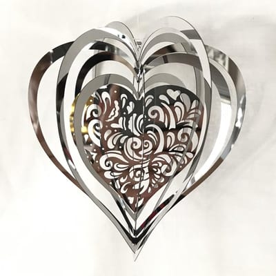 Nature's Melody Cosmo Spinner Heart / hart 2# roestvrij staal ca.13cm / 5" windspinner