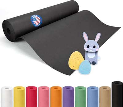 Zwarte Papierrol - Kraftpapier cadeaupapier - Verpakken en knutselen - 100% recyclebaar materiaal - 457 x 559 meter - Zwart