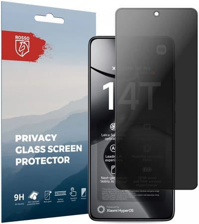 Rosso Privacy Screen Protector Geschikt voor de Xiaomi 14T Pro - 9H Gehard Glas - Case Friendly Tempered Glass - Eenvoudige Installatie