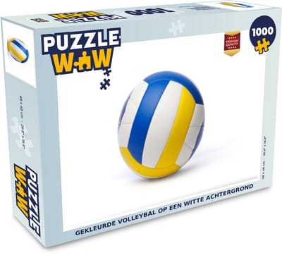 Puzzel Gekleurde volleybal op een witte achtergrond - Legpuzzel - Puzzel 1000 stukjes volwassenen