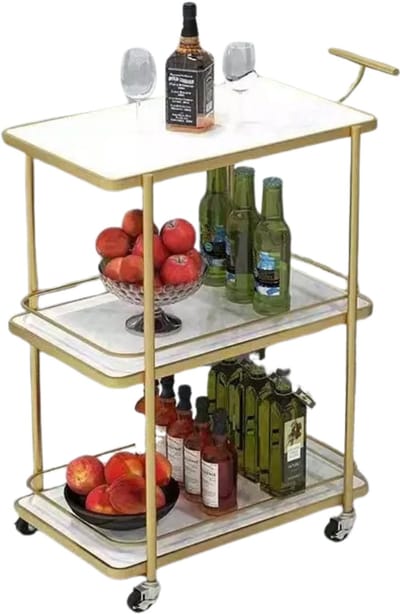 Bovista Bar Cart - Serveerwagen - Serveerkar - Keukentrolley - Drank Trolley - Keuken - Bijzettafel - Restaurant - Stijl 7