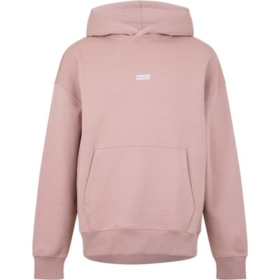 Hugo Heren Logo Katoen Overhead Relaxed Fit Hoodie (Lichtroze)