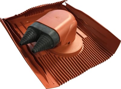Klober Dubbele Kabeldoorvoer Rood Kabel Airco, Zonnepanelen, Boiler, etc