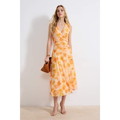 Mouwloze maxi-jurk met bloemenprint voor dames, geschikt voor overdag en 's avonds. Nauwsluitende bodycon-jurk.