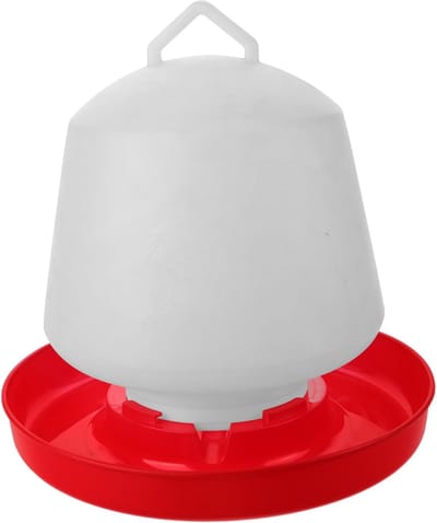 Voercontainer Pluimvee - Kippen Voederbak - Voedselvoorziening Dieren - Hangend Ontwerp - 33x33x30cm - Wit