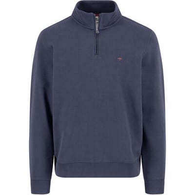 Fynch-Hatton Trui Uni Color Sweat Troyer Zip Navy / male