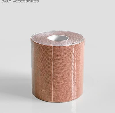 Boob tape - Borst tape - Fashion tape - BH Tape - Bra tape - Boob lift - 5M Lang - 7,5CM Breed - Creme - Tepelhoedje - Tepelcovers - Tepelhoedje - Tepelplakkers - Tepelbedekkers - Push up BH