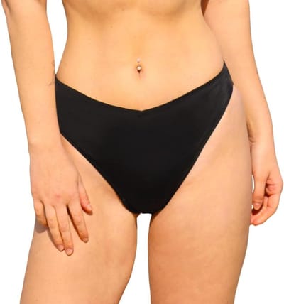 Menstruatie Bikinibroekje Zwart V-Shape voor Dames en Tieners - Lekvrije Zwemkleding