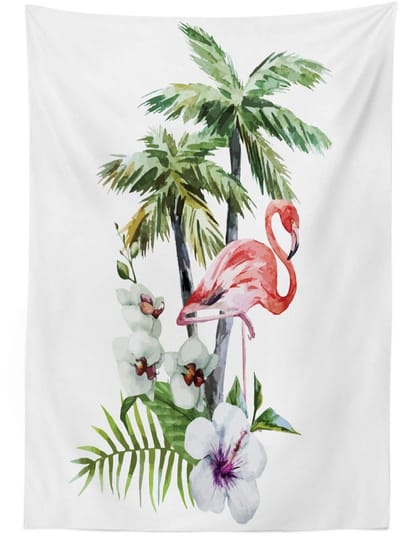 ABAKUHAUS Flamingo Tafelkleed – 140x240 cm – Satijn, Multikleur