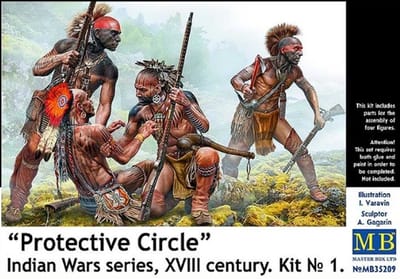 Master Box Modelbouwpakket Militaire voertuigen - 35209 -Protective Circle- - Indian Wars series - XVIII century - Kit No.1 Plastic - 1:35 - Modelbouw