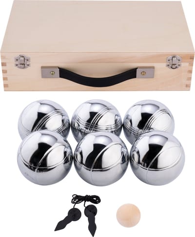Metalen Jeu de Boules - 6 ballen in houten kist - Luxe set - Pétanque - Boules - Metalen ballen - Geschikt voor elke Jeu De Boules baan - Longfield