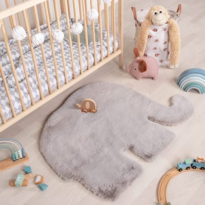 Little Olly Kindervloerkleed - Huggy Olifant Grijs - 80x100cm