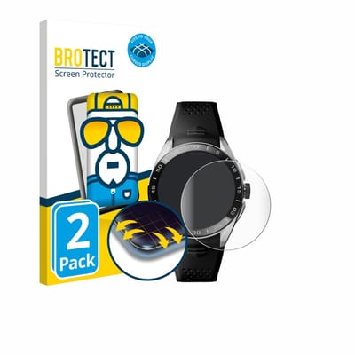 BROTECT - Screenprotector voor TAG Heuer Connected Calibre E5 (45 mm) - Folie Beschermfolie transparant volledig dekking - 2 Stuks